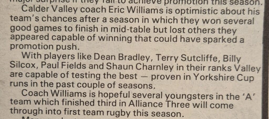 Caldser Valley Season preview Eric Williams Coach