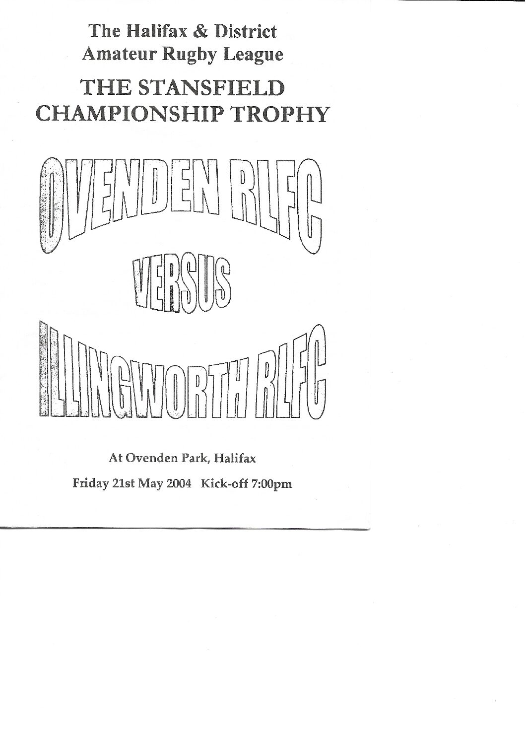 Championship 2004 Final Ovenden v Illingworth incl h history
