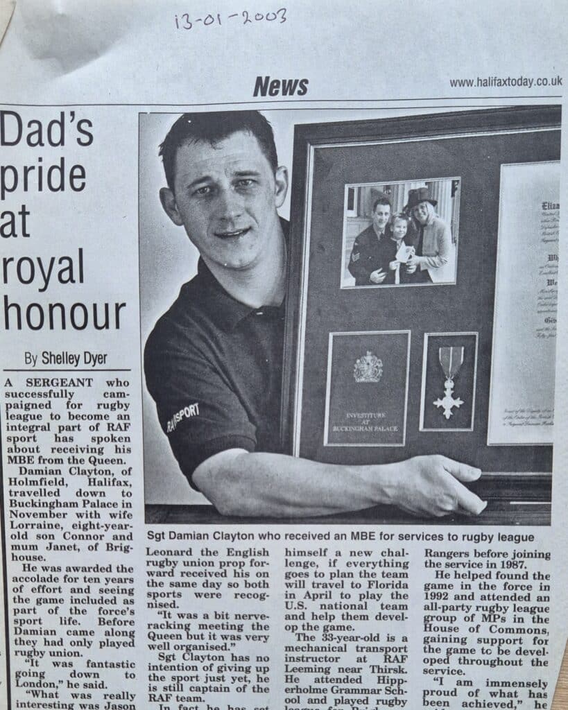 Damien Clayton MBE Echo report