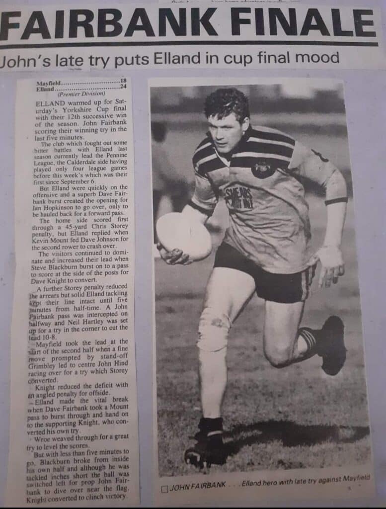 Elland John Fairbank photo and report v Mayfield courier