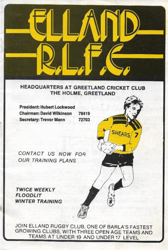 Elland match programme cover 1986-87