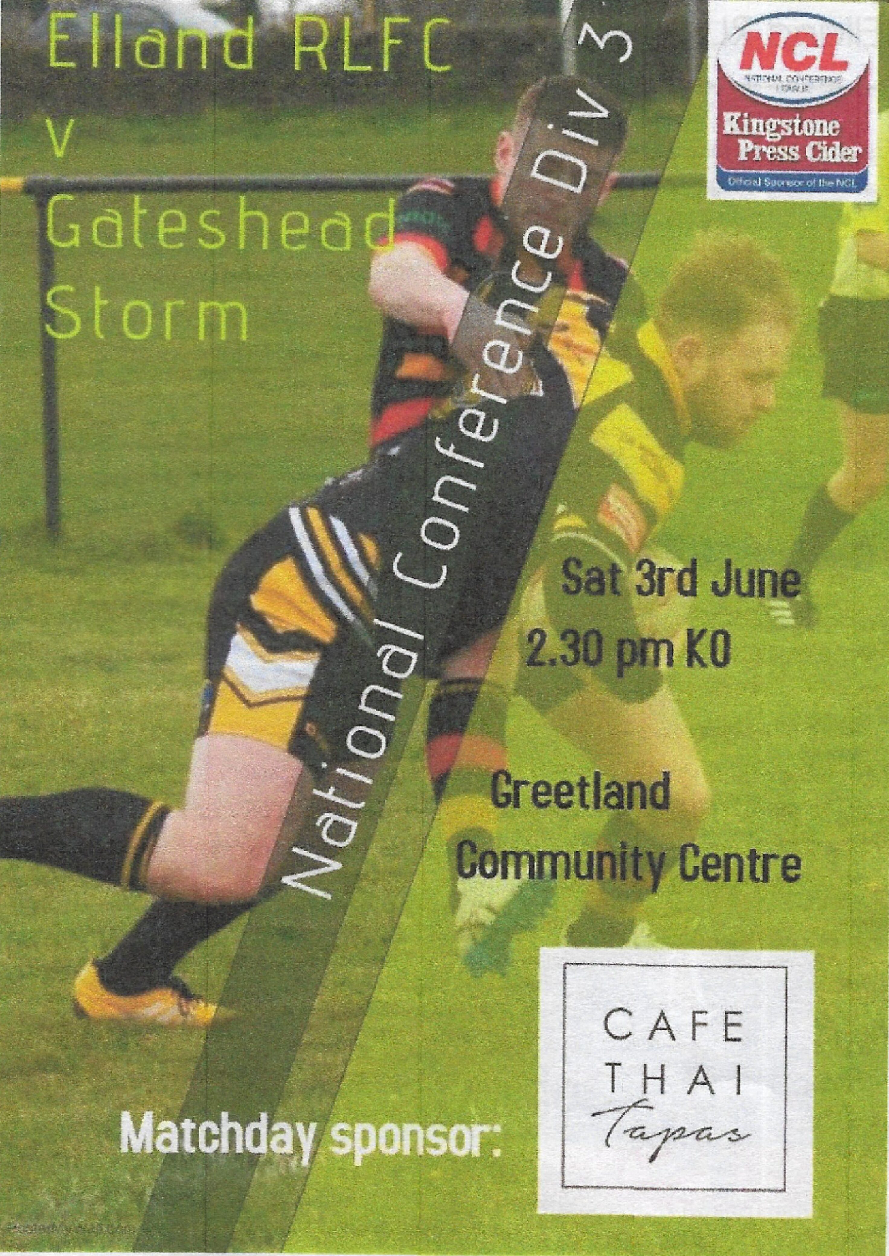 Elland programme covers 2017 NCL Div 3
