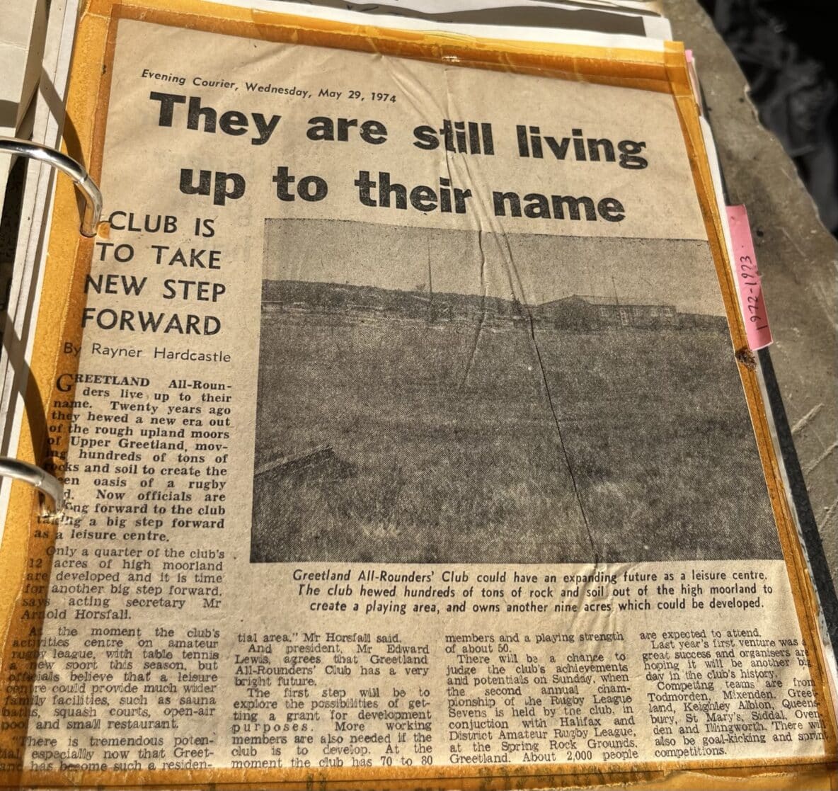 Greetland AR Courier report 1974