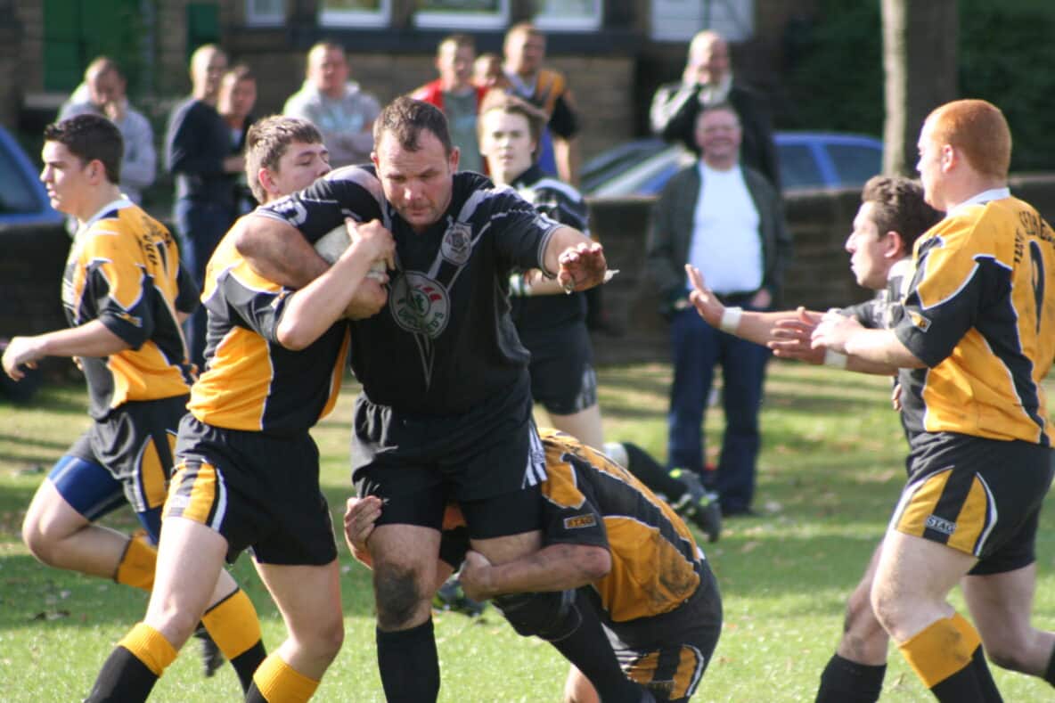 Greetland Adam Greenwood on the charge