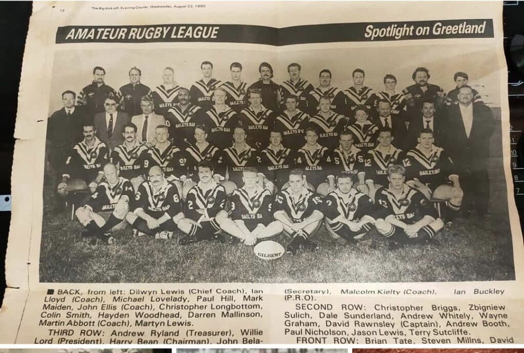 Greetland All Rounders team photo 1990 Courier