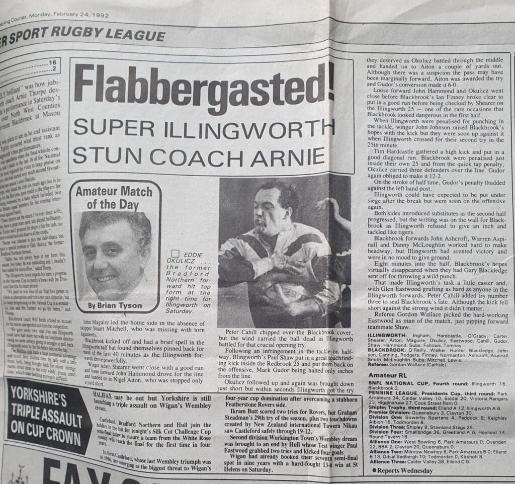Illingworth v Blackbrook Courier report 1990s