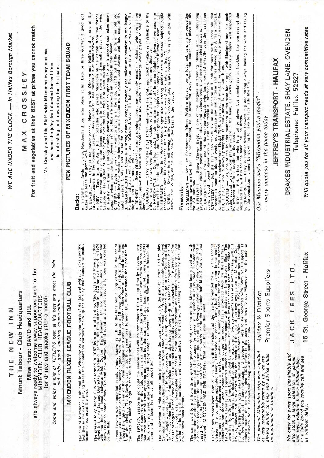 Mixenden history Nat Cup 1978