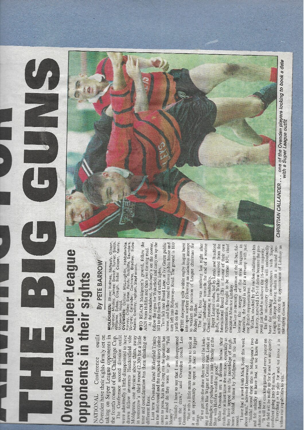 Ovenden Challenge cup 1998 preview Ovenden courier