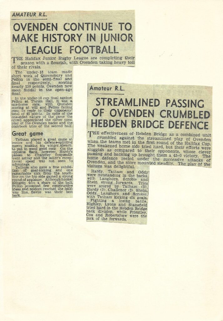 Ovenden Juniors v Pellon U18 Fax Cup Final  Hebden Bridge