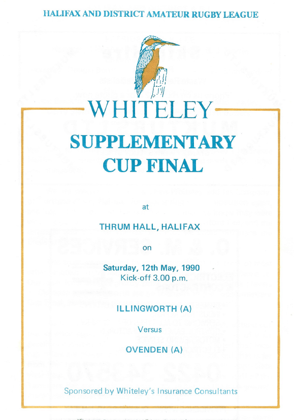 Ovenden Supp Cup Final 1990 Programme v Illingworth