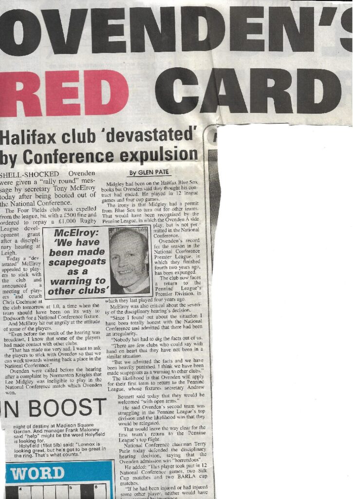 Ovenden expelled from NCL press