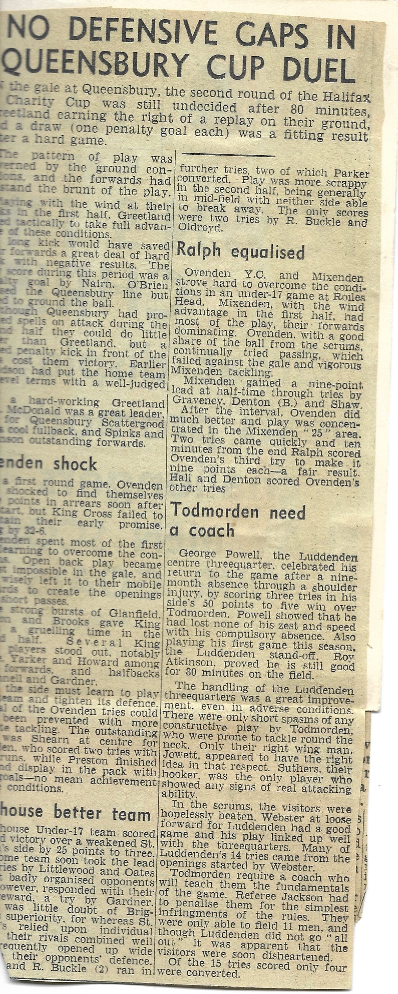 Ovenden press cuttings