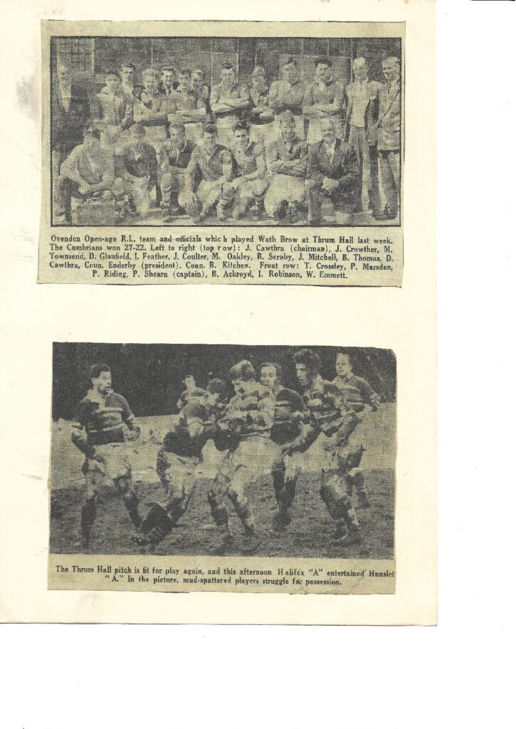 Ovenden team pic from newspaper v Wath Brow