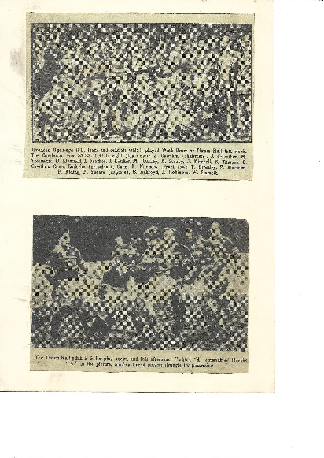 Ovenden team pic from newspaper v Wath Brow