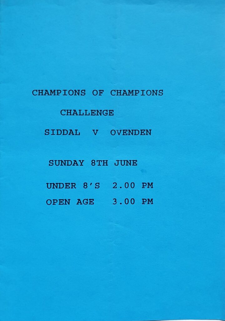Ovenden v Siddal OA and U8 front piece
