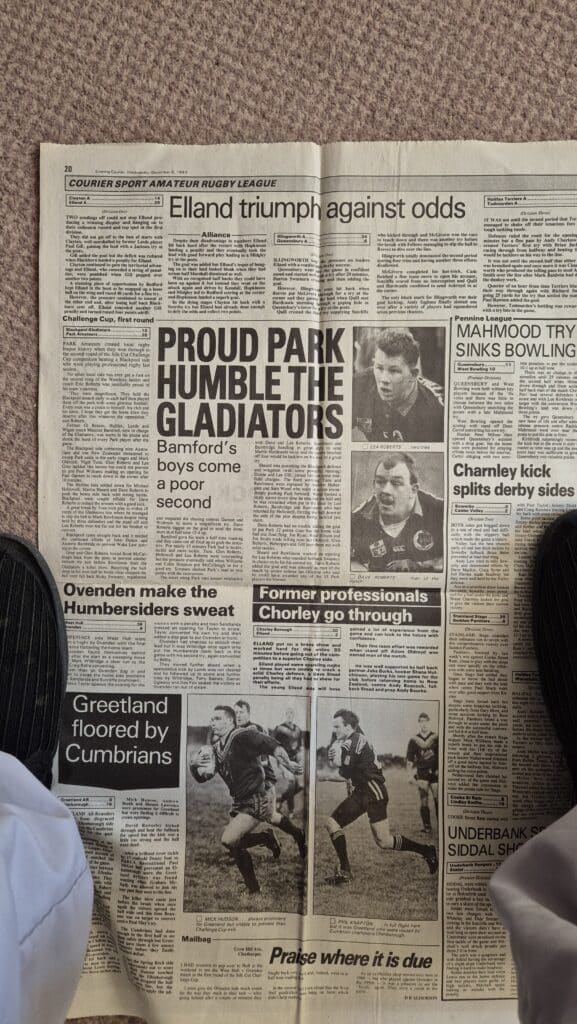 Park Amateurs Courier report Challenge Cup 1993