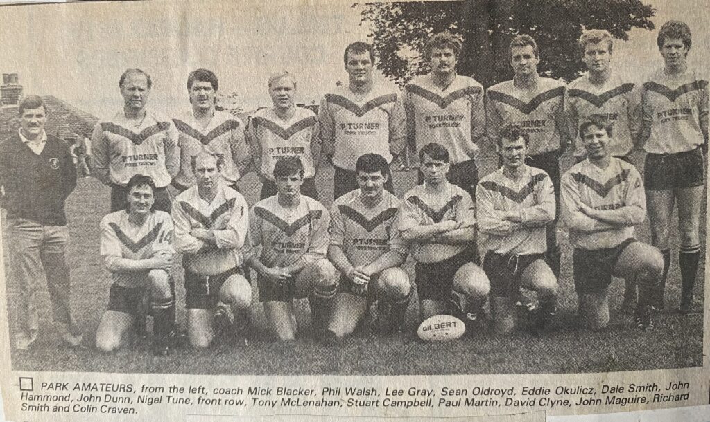 Park Amateurs team phot Mick Blacker Coach