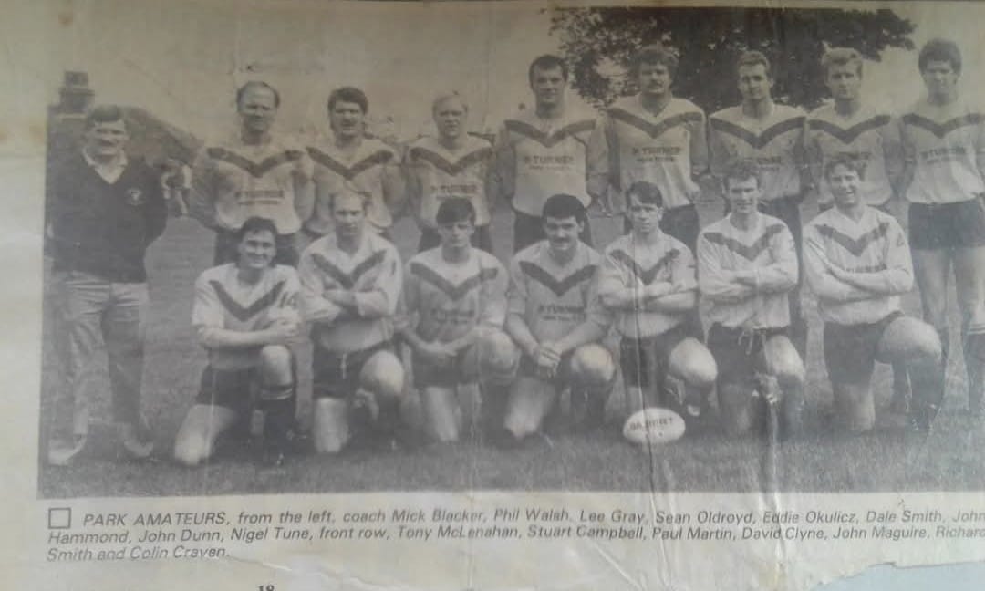 Park Amateurs team photo with Mick Blacker as coach