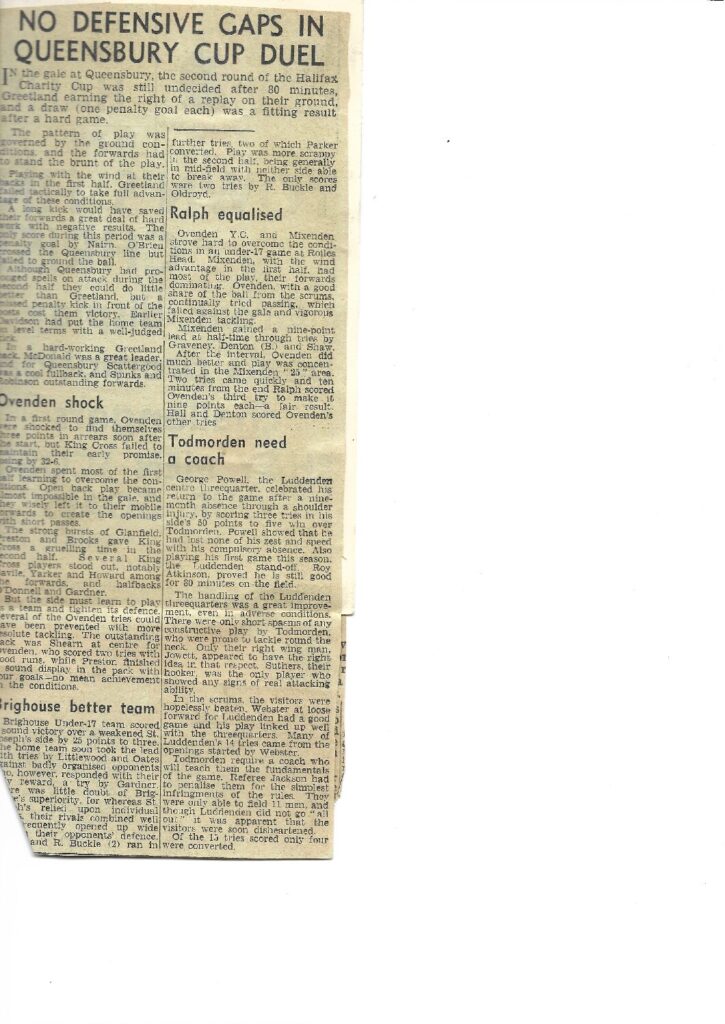 Press cutting Ovenden Todmorden Mixenden Brighouse KX Siddal