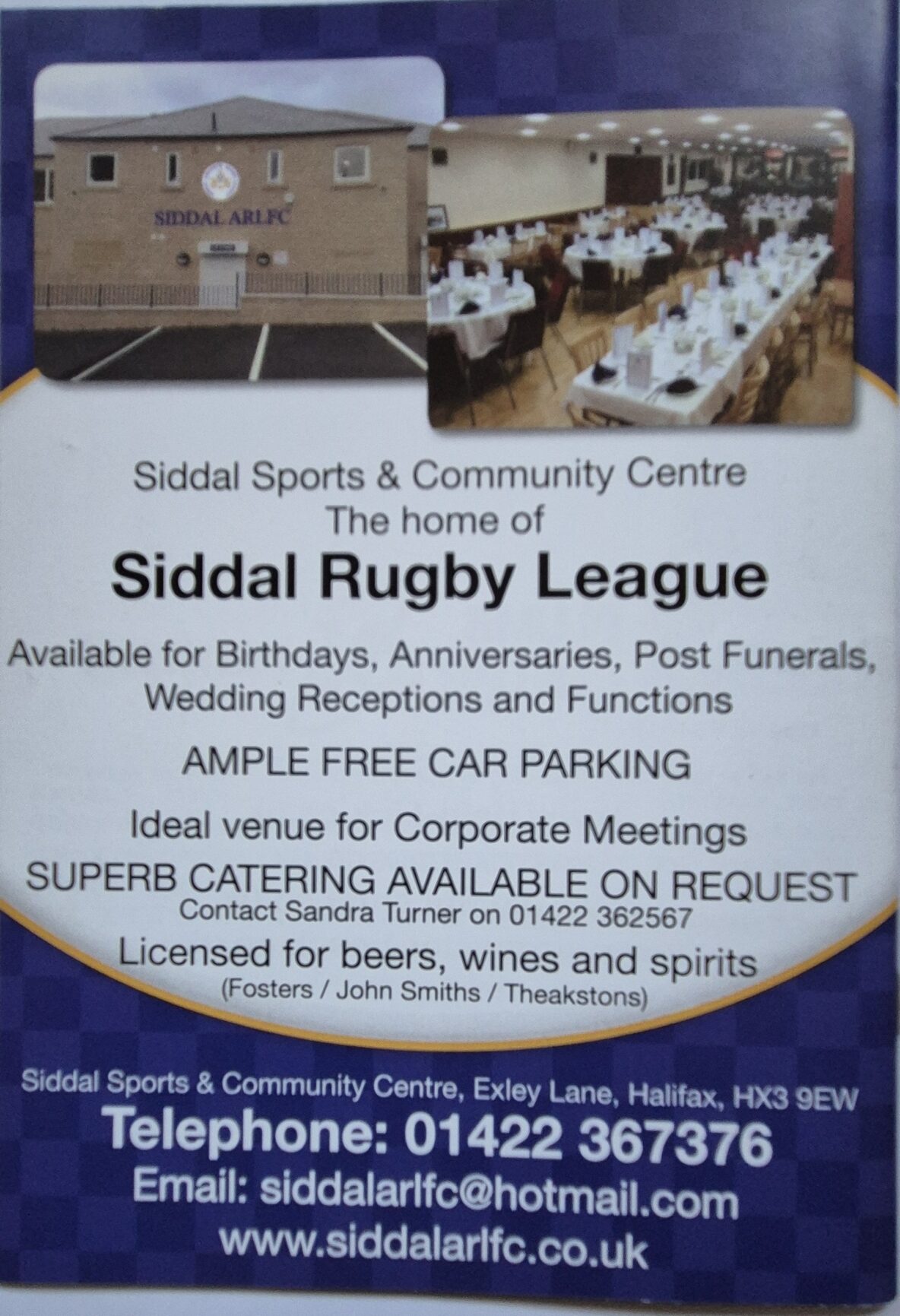 Siddal clubhouse advert