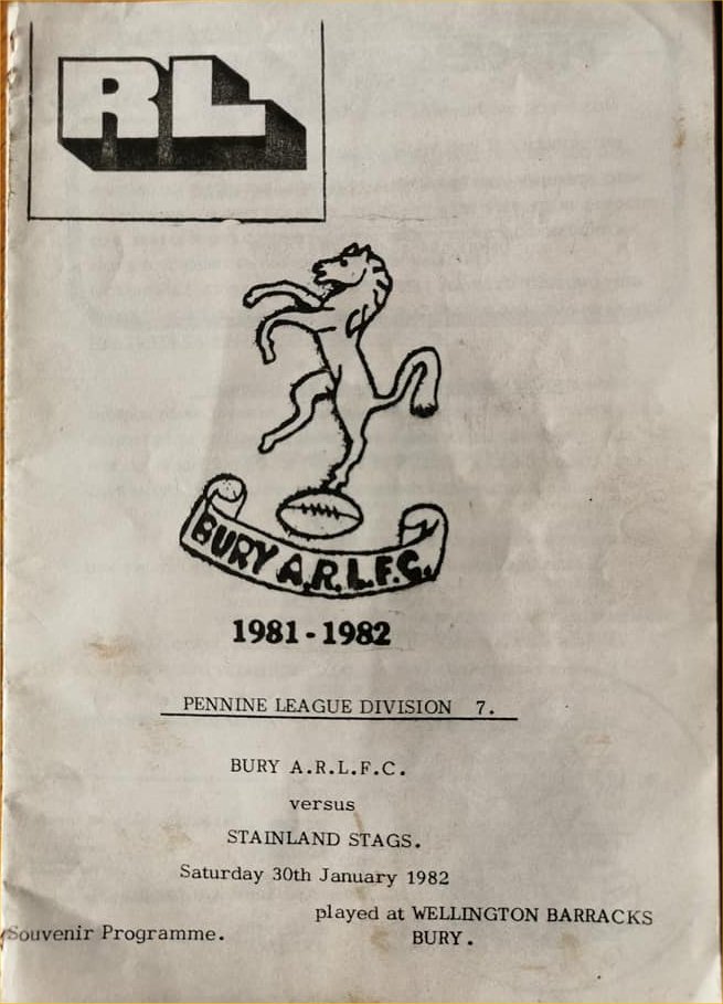 Stainland Stags 1982 Bury programme