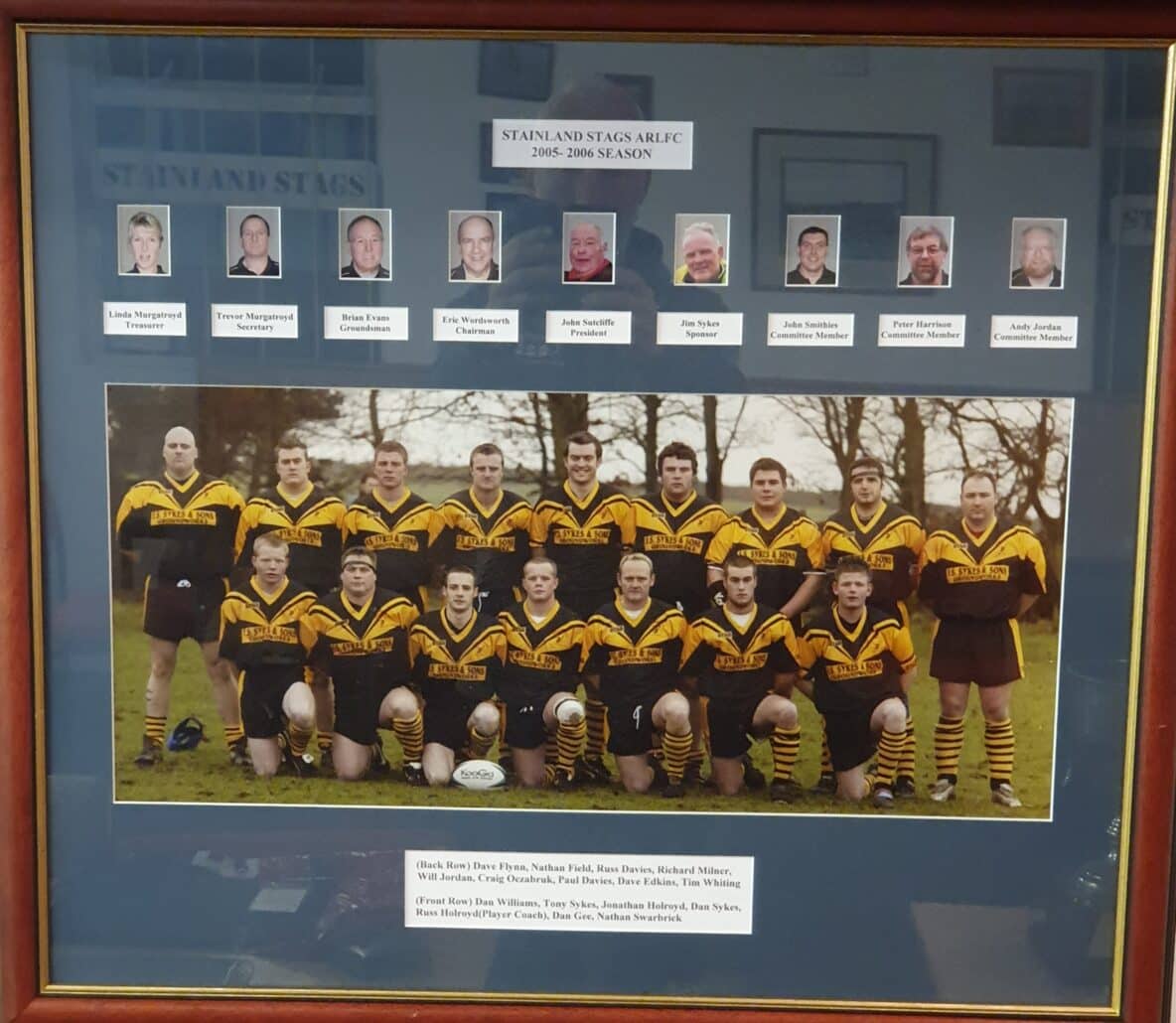 Stainland Stags team photo 2005-06 including key volunteers