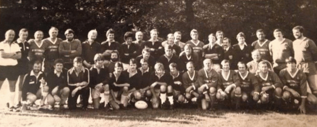Todmorden photo early 1990s with all star team at charity game
