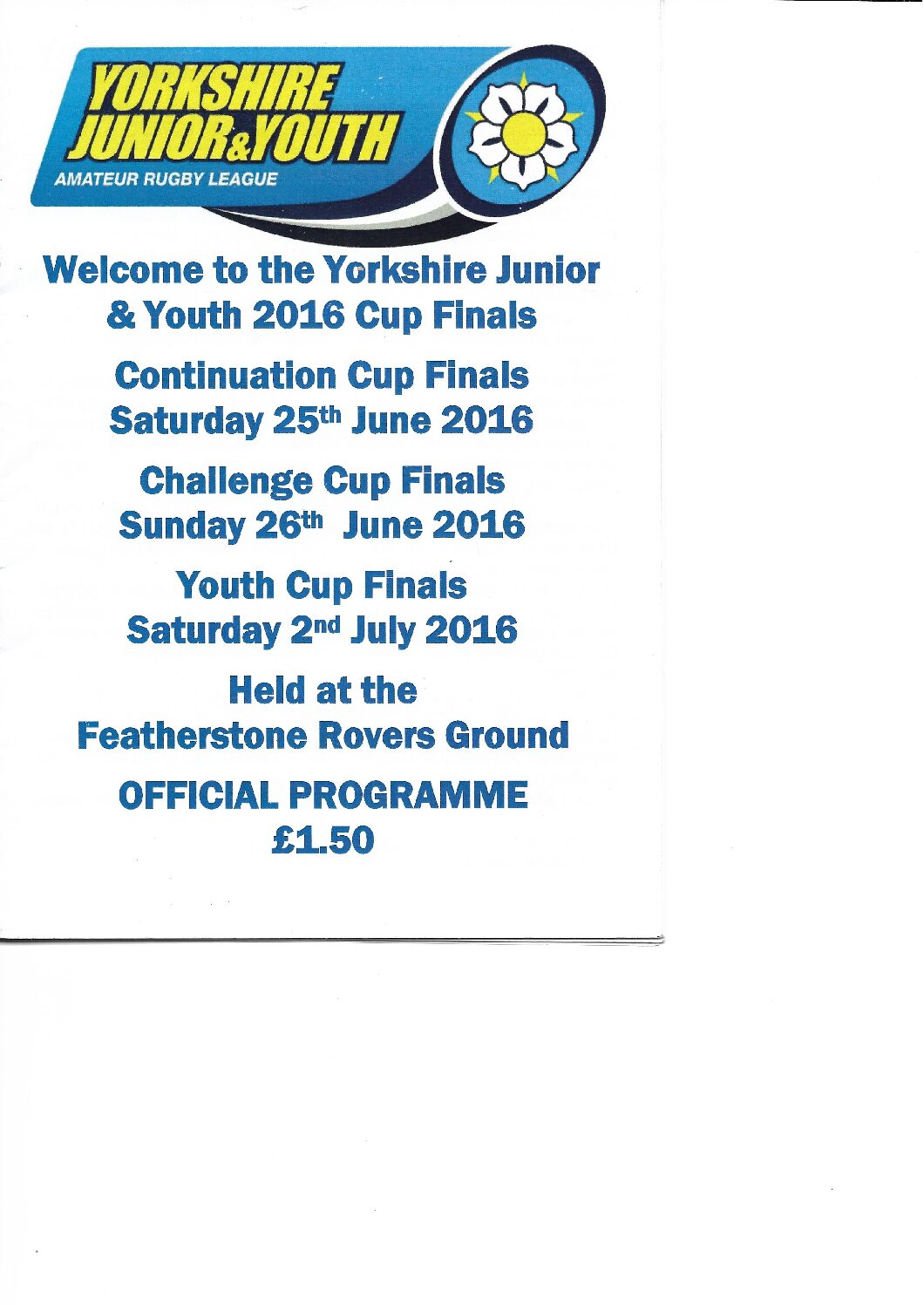 Yorks U15 2016 Siddal  Dewsbury Moor prog and team pic