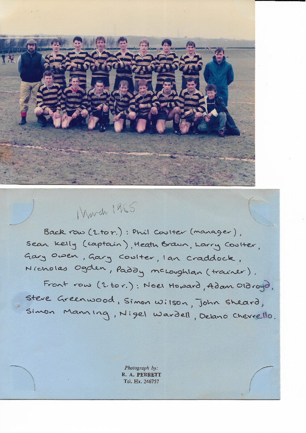 elland U17 March 1985 with name team pic