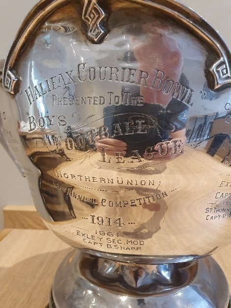 close up colour photo of the Halifax Courier Bowl trophy 