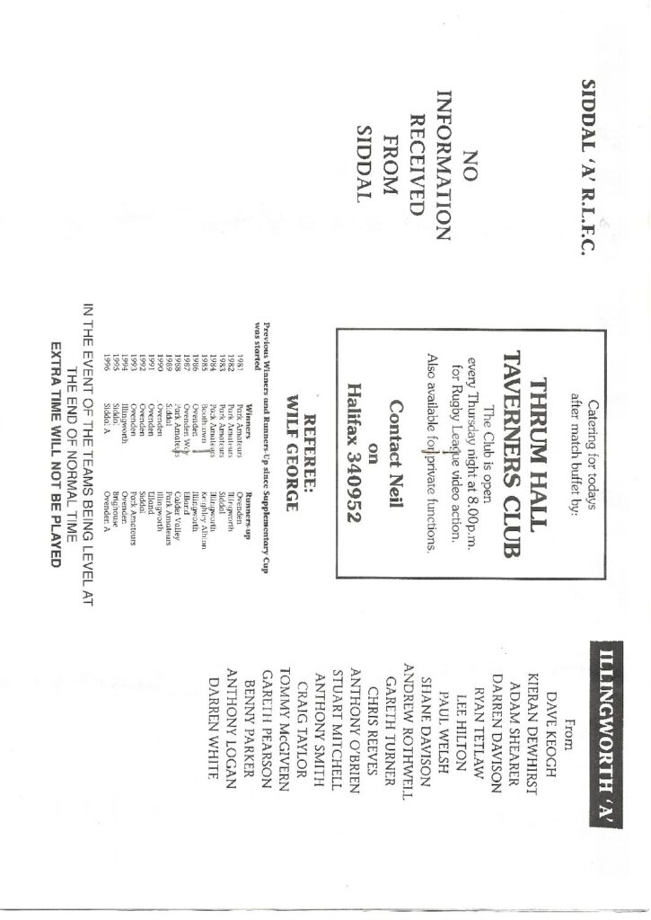 supp 1997 Siddal A Illingworth A prog teams